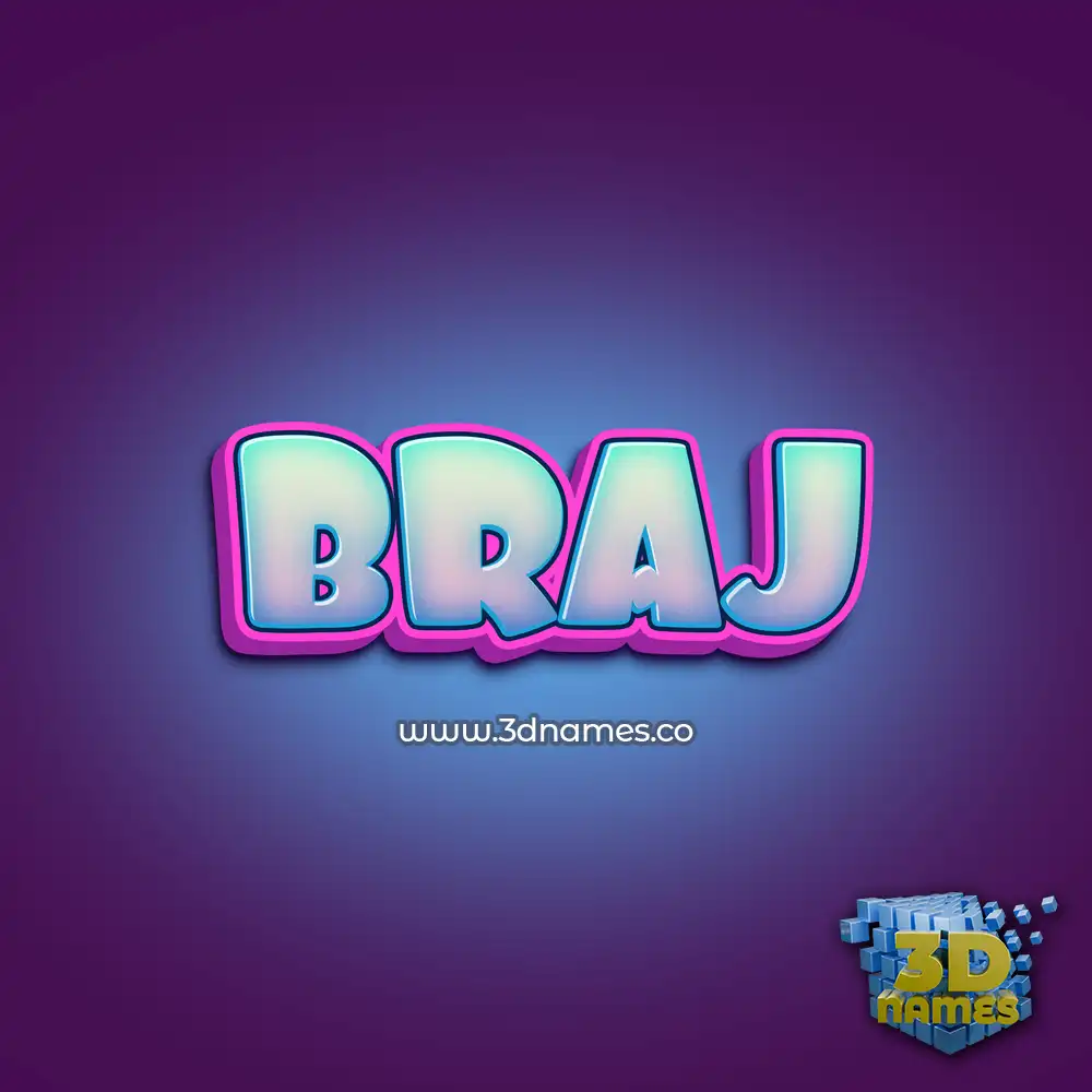 braj in Phat Purple style - 3D name wallpaper