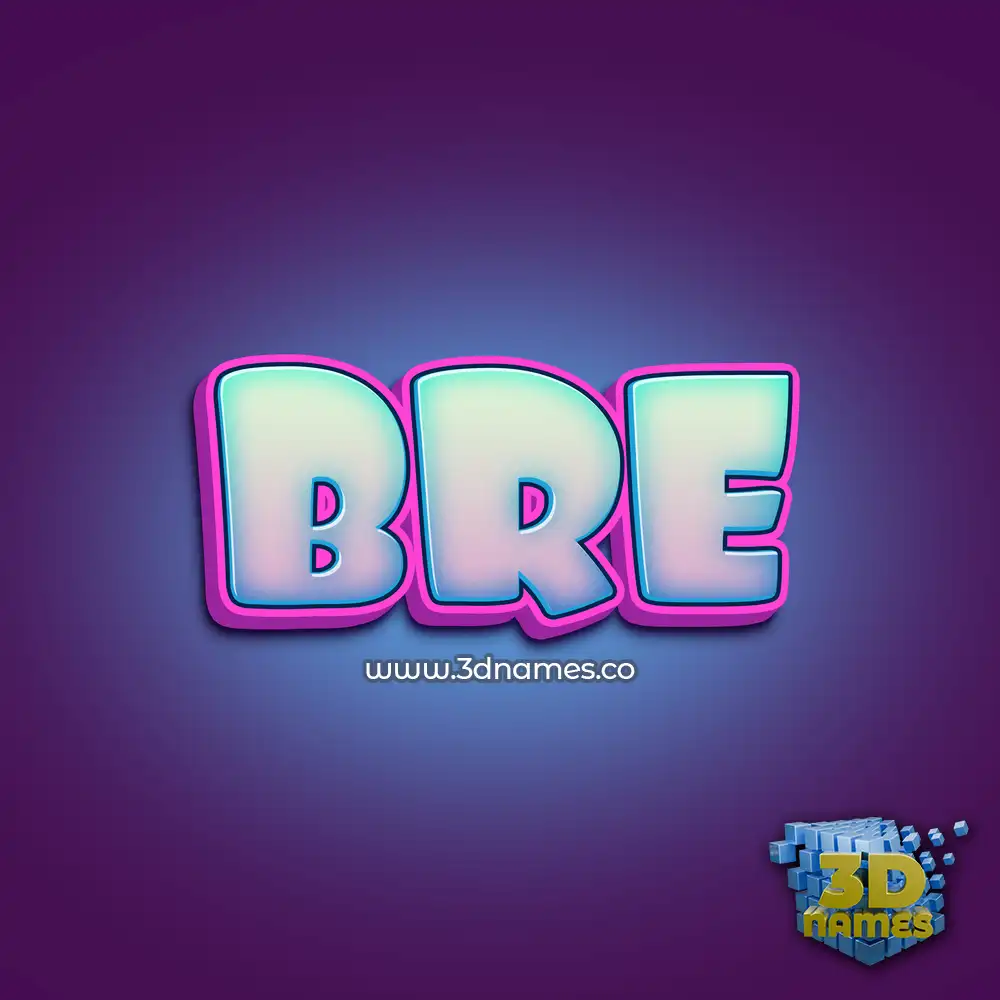 bre in Phat Purple style - 3D name wallpaper