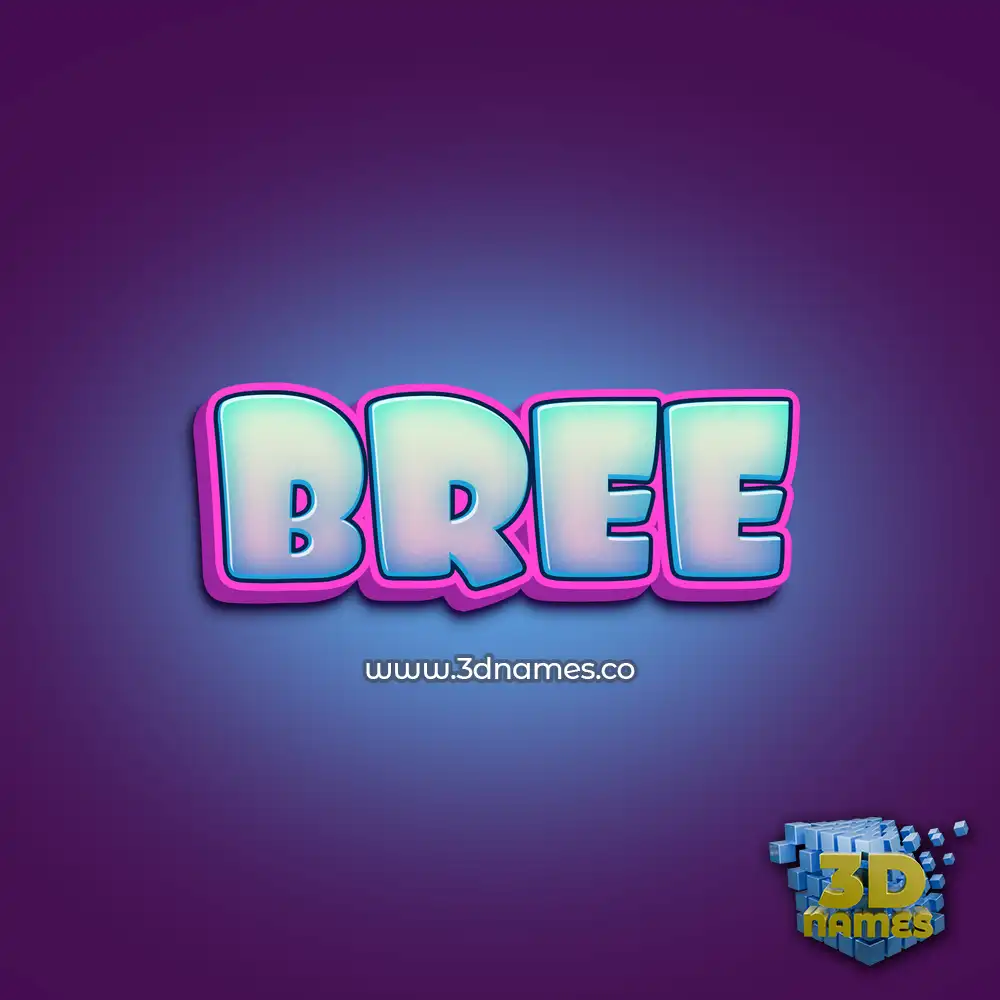 bree in Phat Purple style - 3D name wallpaper