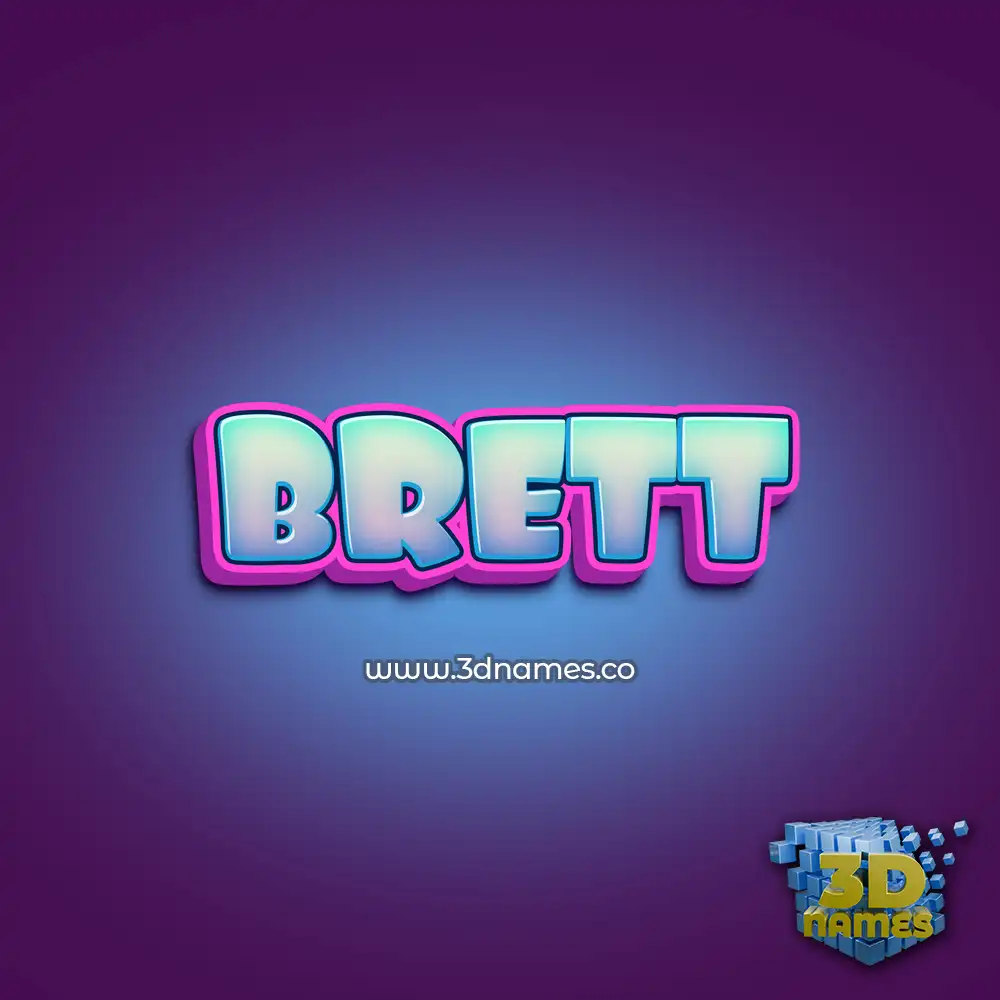 brett in Phat Purple style - 3D name wallpaper