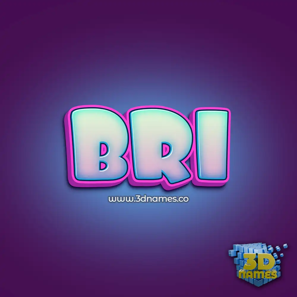 bri in Phat Purple style - 3D name wallpaper