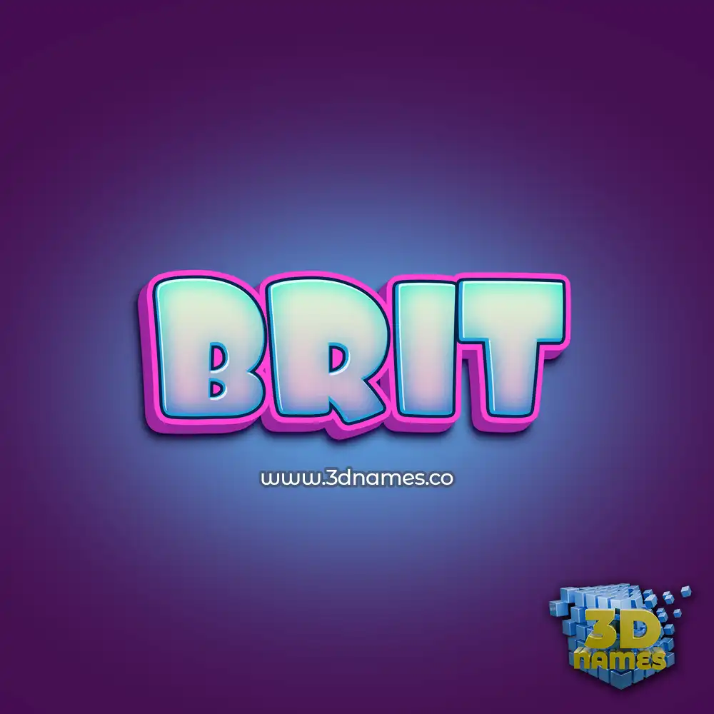 brit in Phat Purple style - 3D name wallpaper