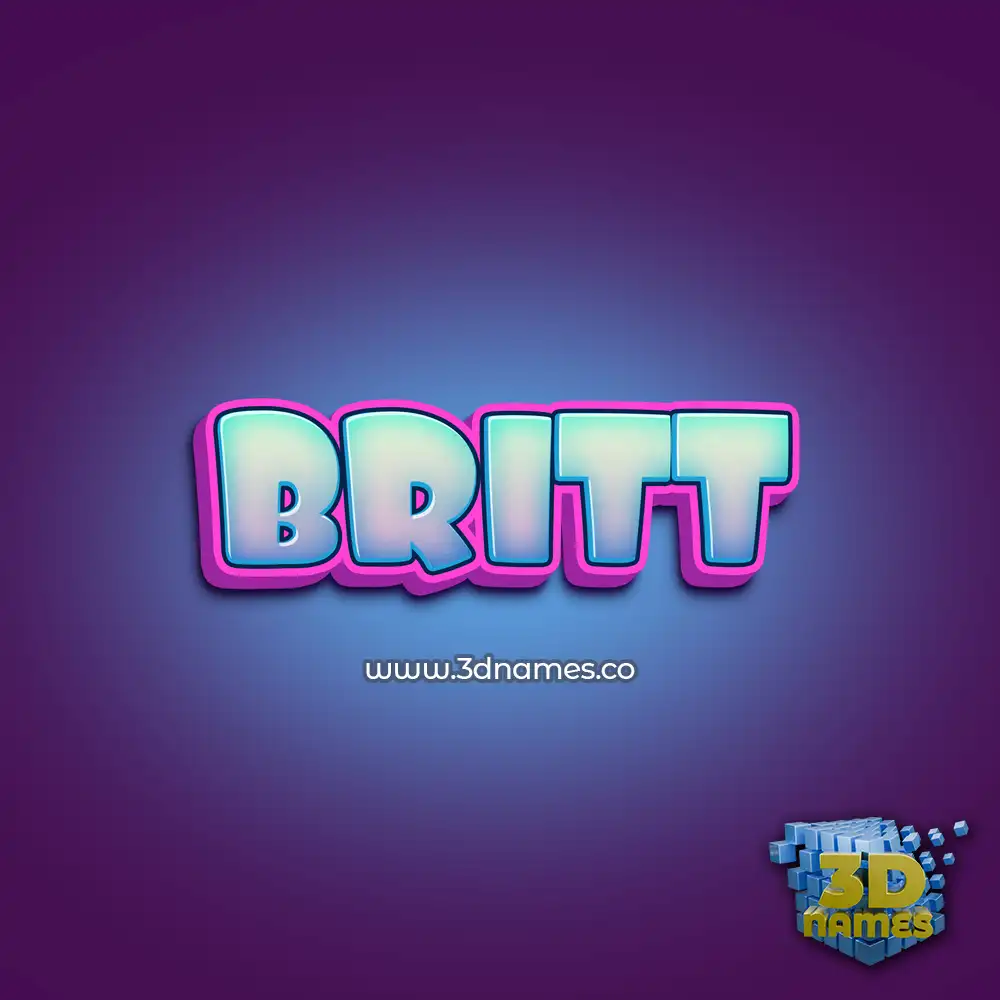 britt in Phat Purple style - 3D name wallpaper