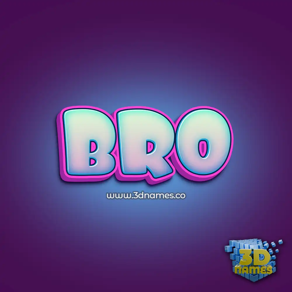 bro in Phat Purple style - 3D name wallpaper
