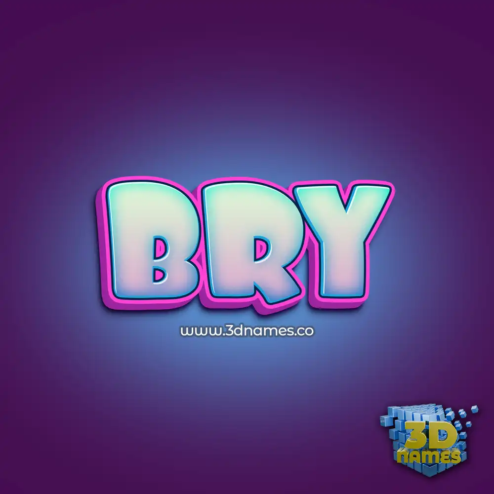 bry in Phat Purple style - 3D name wallpaper
