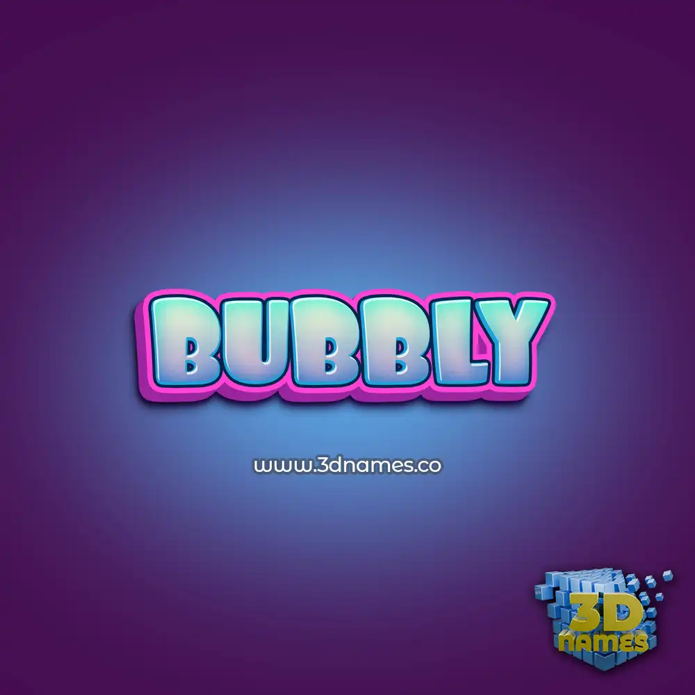 bubbly in Phat Purple style - 3D name wallpaper