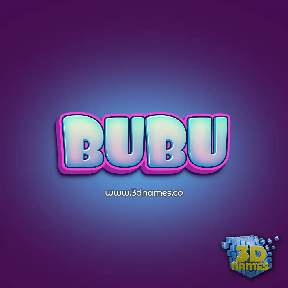 bubu in Phat Purple style - 3D name wallpaper