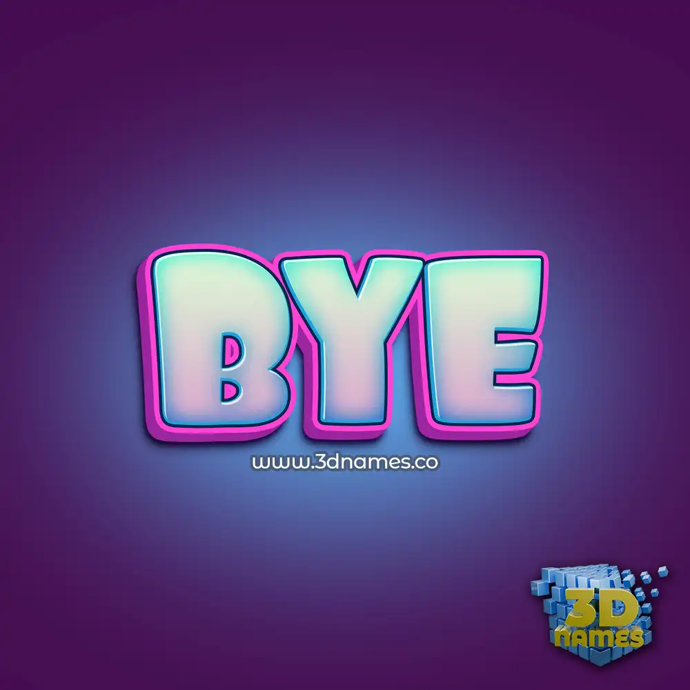 bye in Phat Purple style - 3D name wallpaper