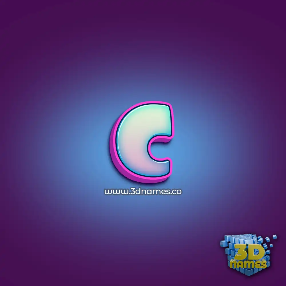 c in Phat Purple style - 3D name wallpaper