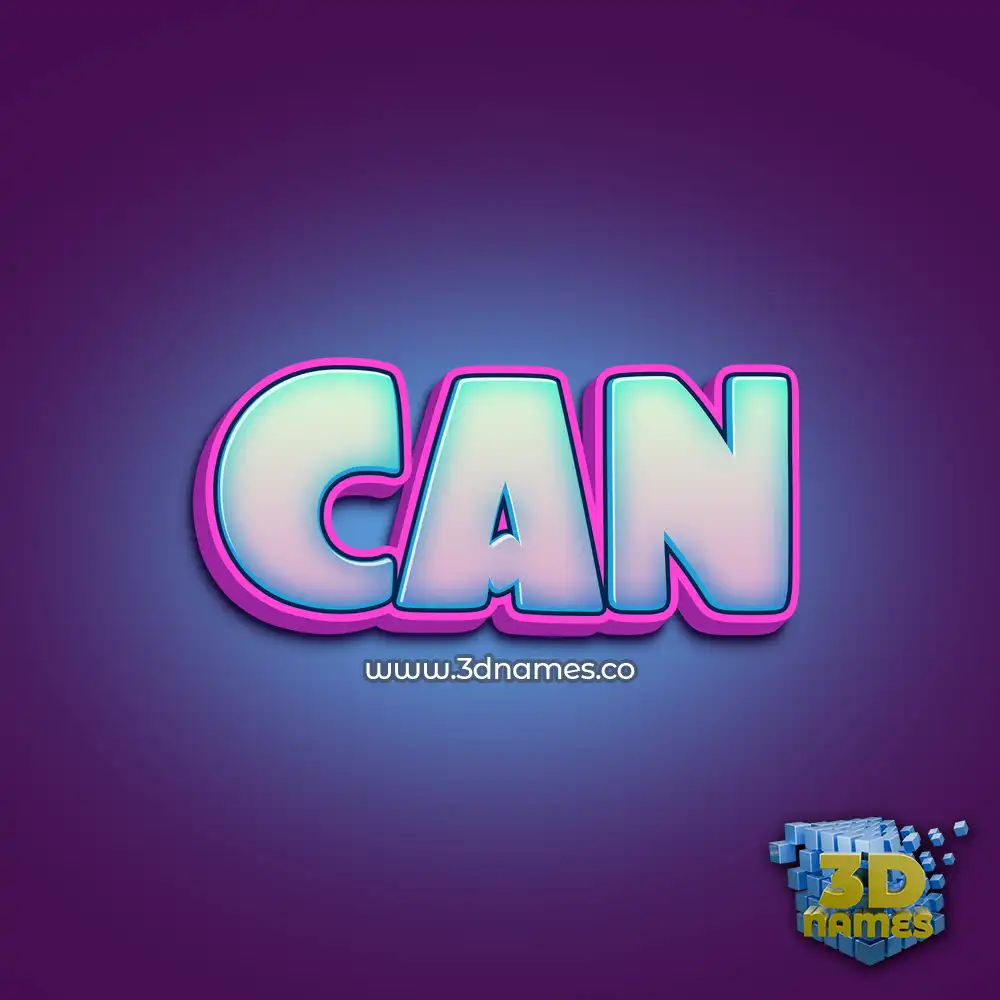 can in Phat Purple style - 3D name wallpaper