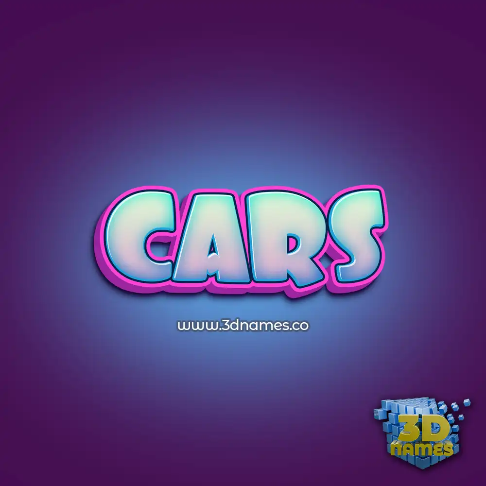 cars in Phat Purple style - 3D name wallpaper