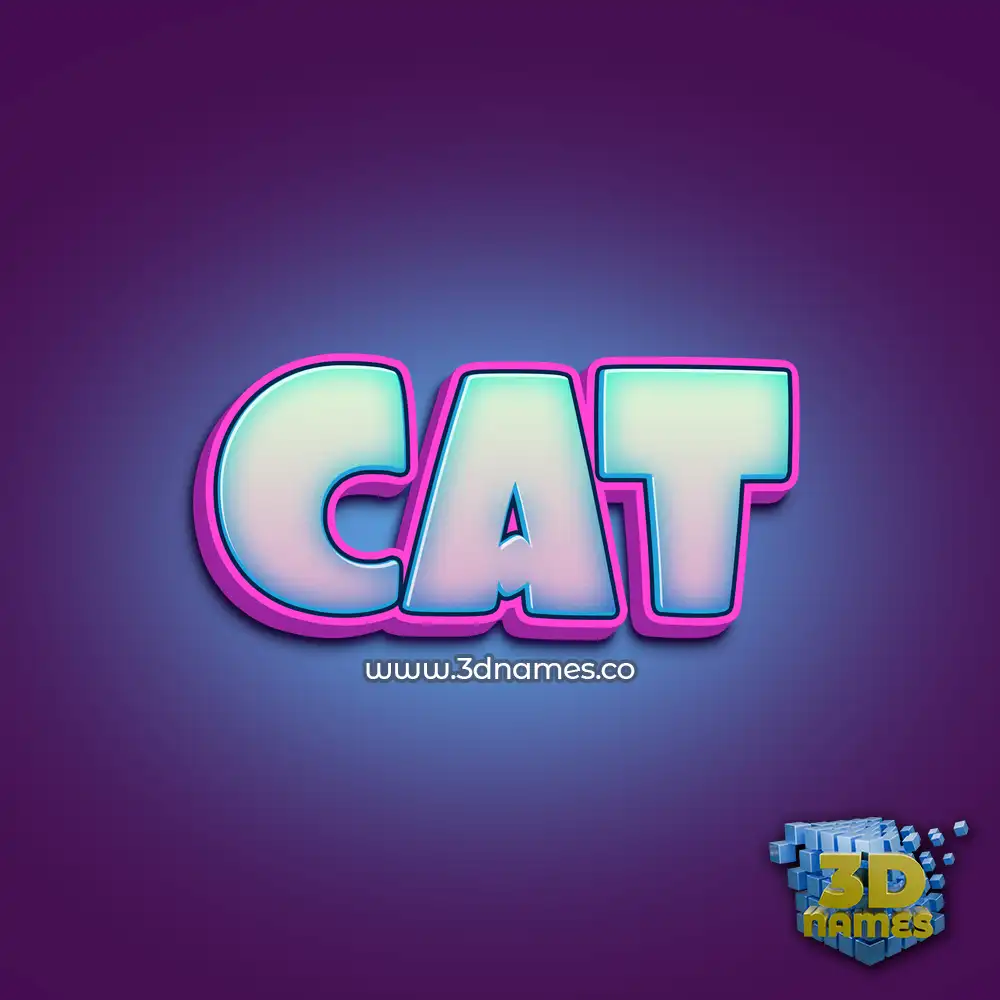 cat in Phat Purple style - 3D name wallpaper