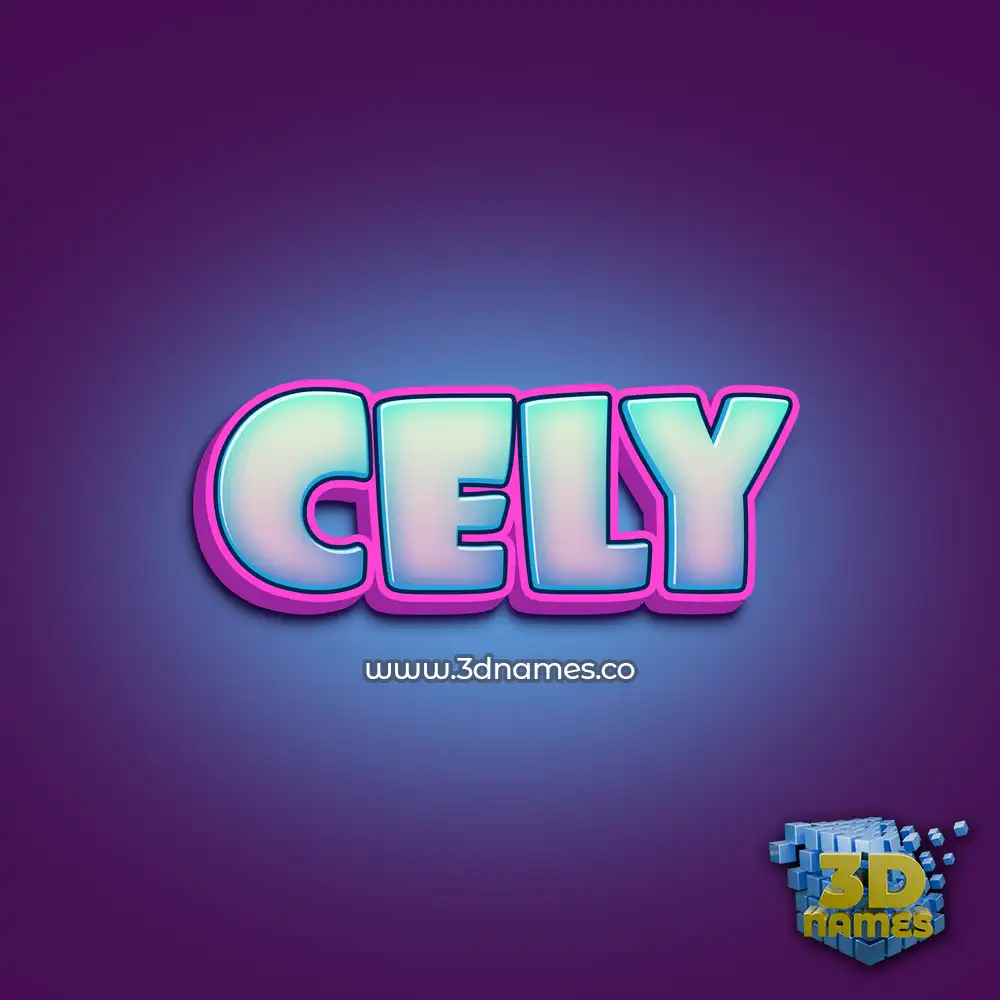 cely in Phat Purple style - 3D name wallpaper
