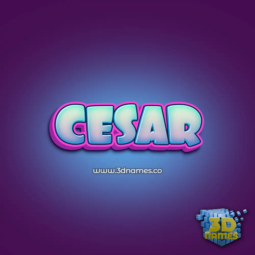 cesar in Phat Purple style - 3D name wallpaper