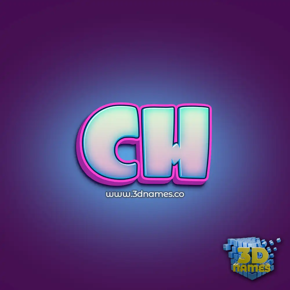 ch in Phat Purple style - 3D name wallpaper