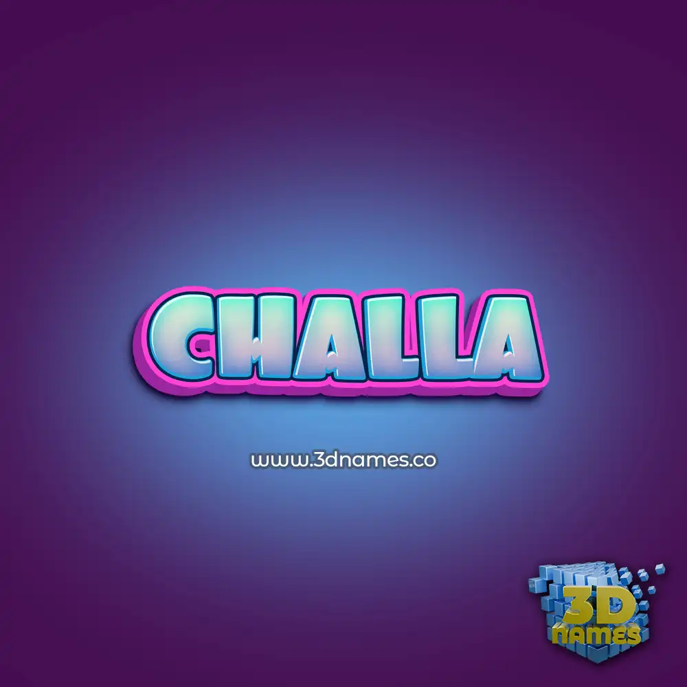 challa in Phat Purple style - 3D name wallpaper