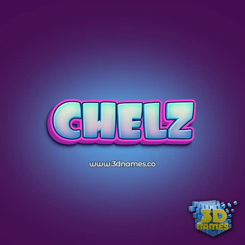 chelz in Phat Purple style - 3D name wallpaper