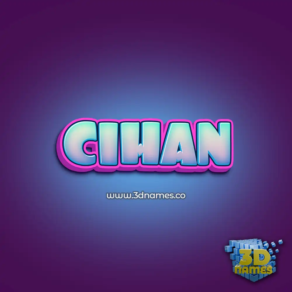 cihan in Phat Purple style - 3D name wallpaper