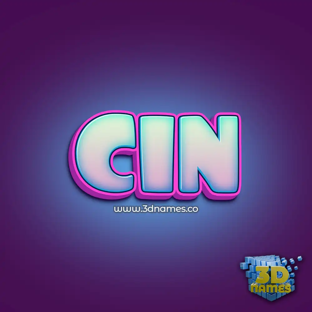 cin in Phat Purple style - 3D name wallpaper