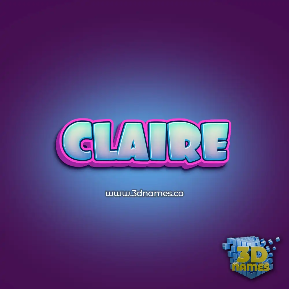 claire in Phat Purple style - 3D name wallpaper