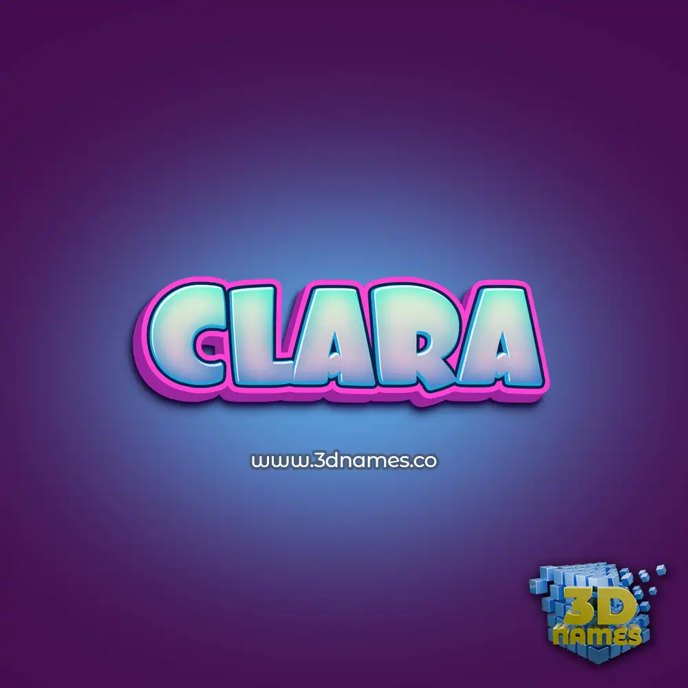 clara in Phat Purple style - 3D name wallpaper