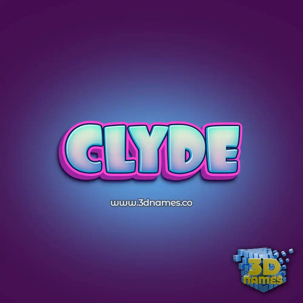clyde in Phat Purple style - 3D name wallpaper