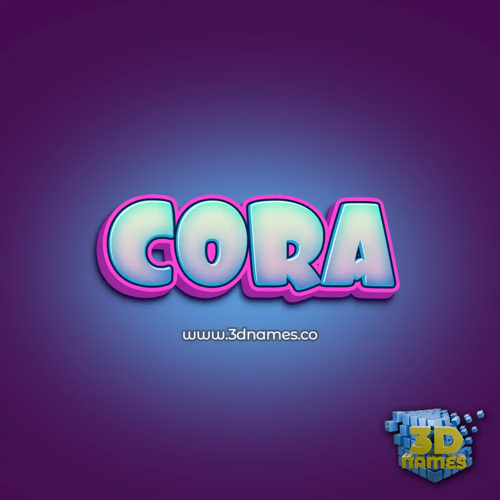 cora in Phat Purple style - 3D name wallpaper