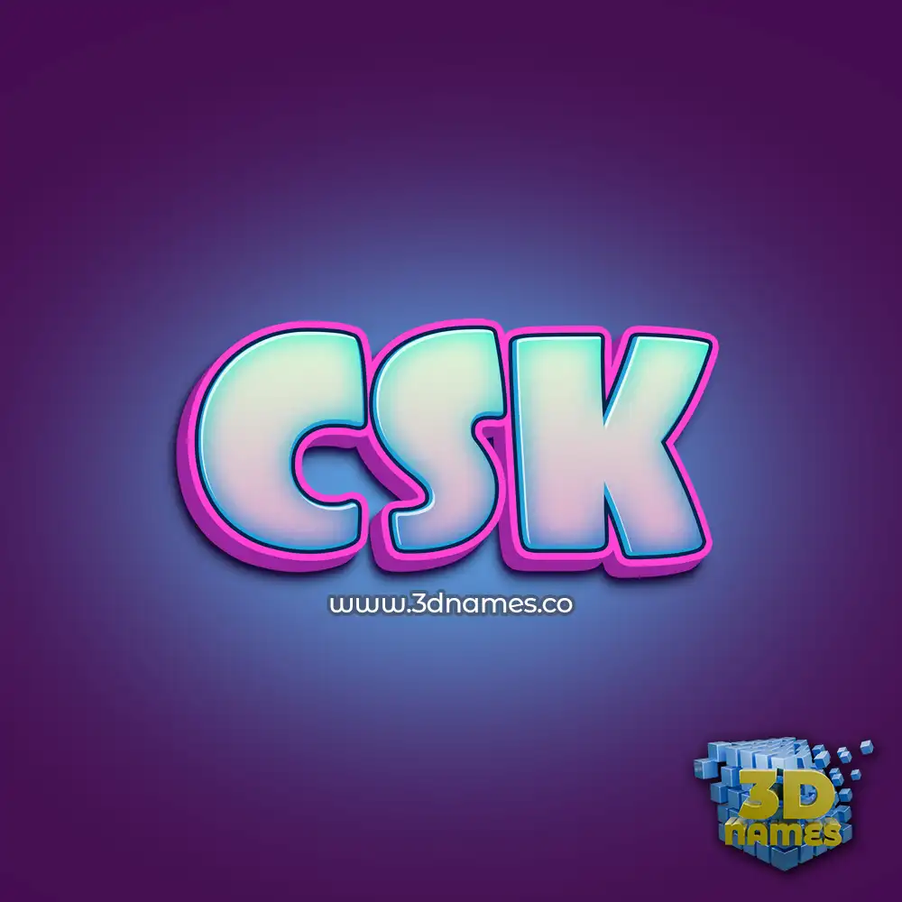 csk in Phat Purple style - 3D name wallpaper