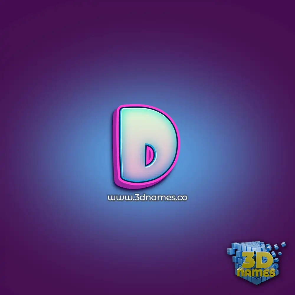 d in Phat Purple style - 3D name wallpaper
