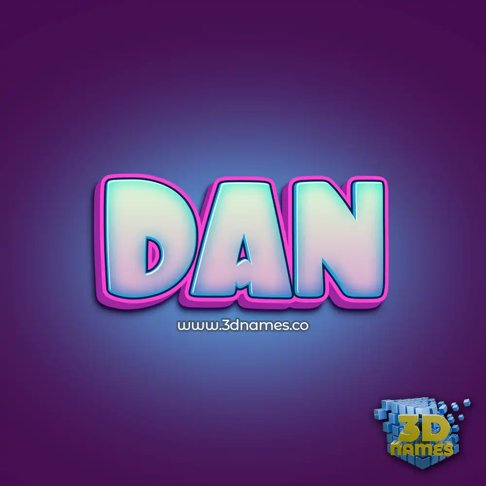 dan in Phat Purple style - 3D name wallpaper