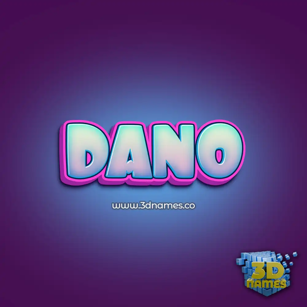 dano in Phat Purple style - 3D name wallpaper