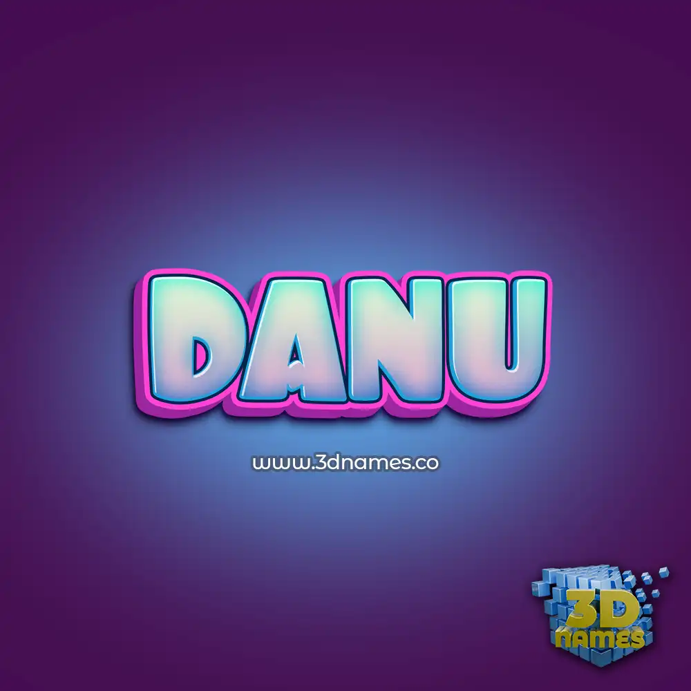 danu in Phat Purple style - 3D name wallpaper