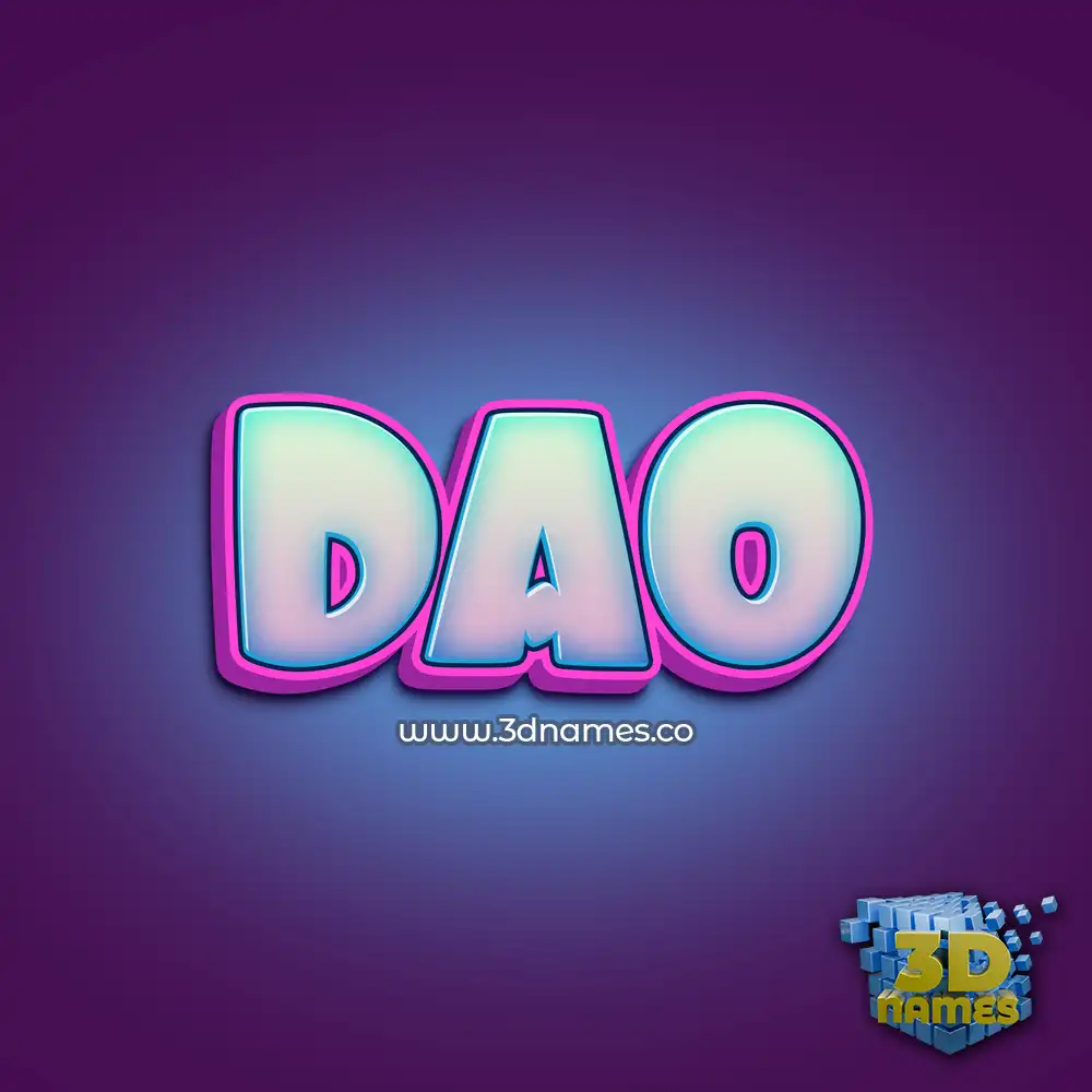 dao in Phat Purple style - 3D name wallpaper
