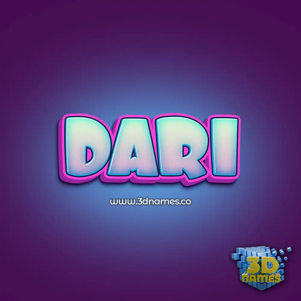 dari in Phat Purple style - 3D name wallpaper