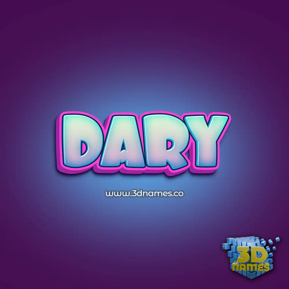 dary in Phat Purple style - 3D name wallpaper