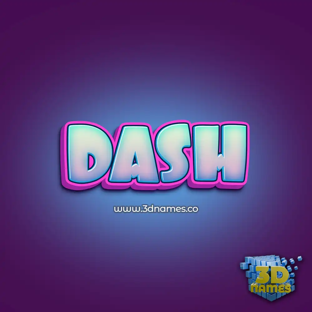 dash in Phat Purple style - 3D name wallpaper