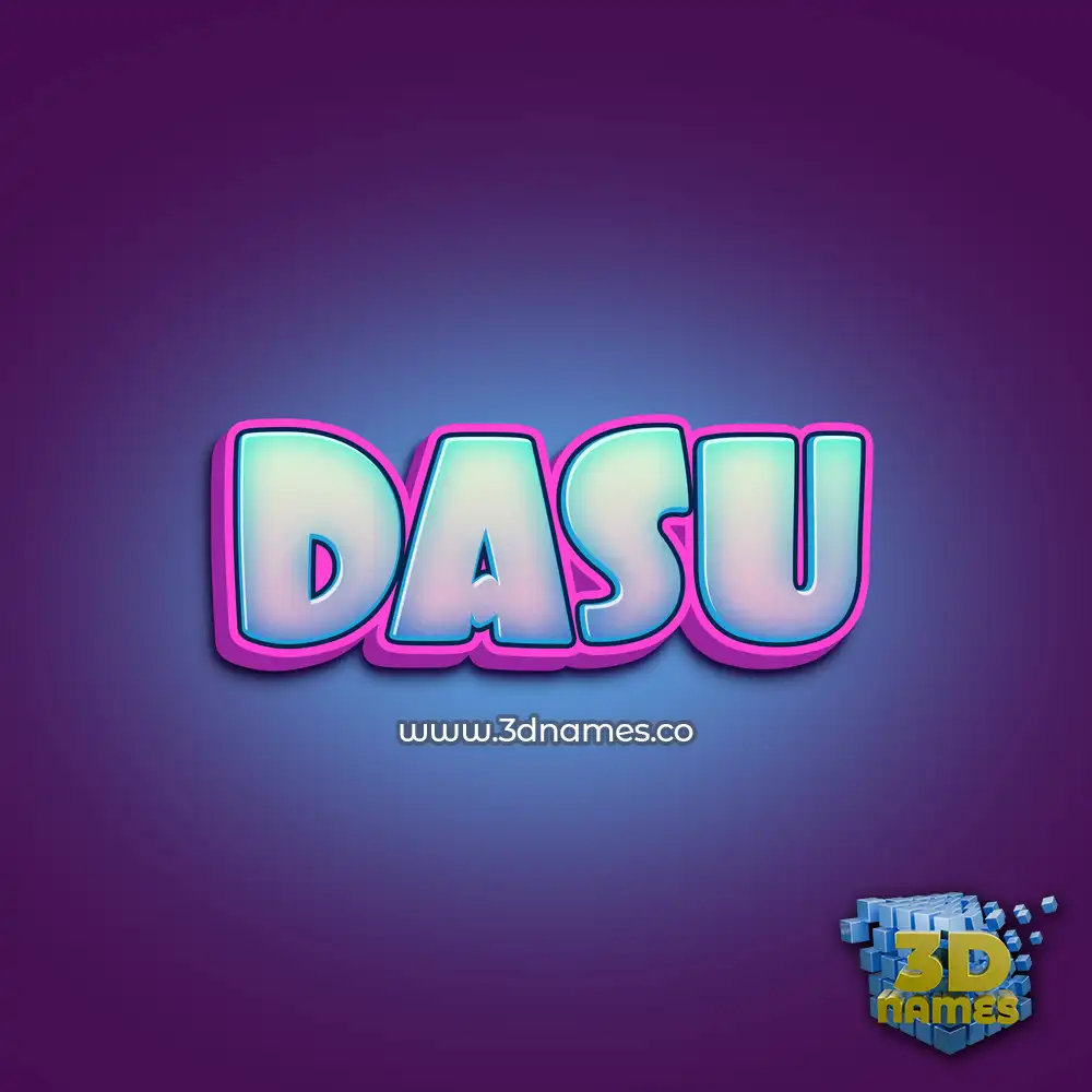 dasu in Phat Purple style - 3D name wallpaper