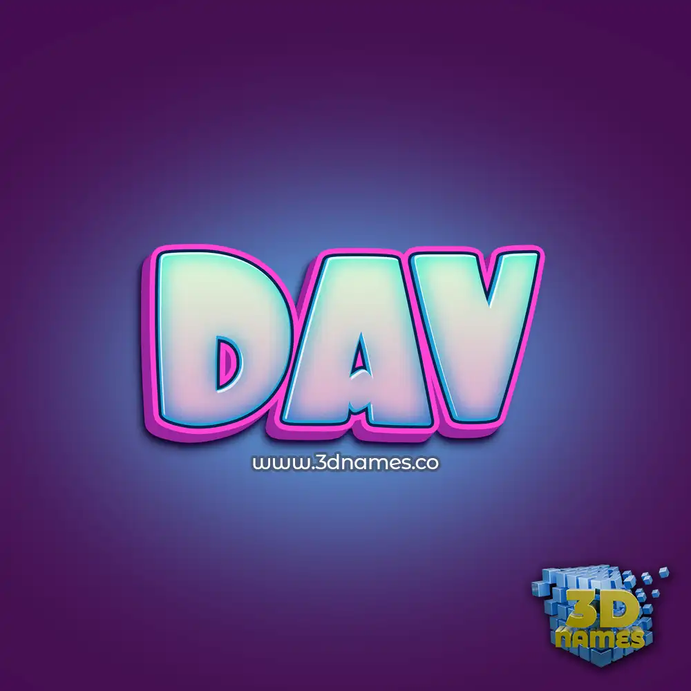 dav in Phat Purple style - 3D name wallpaper