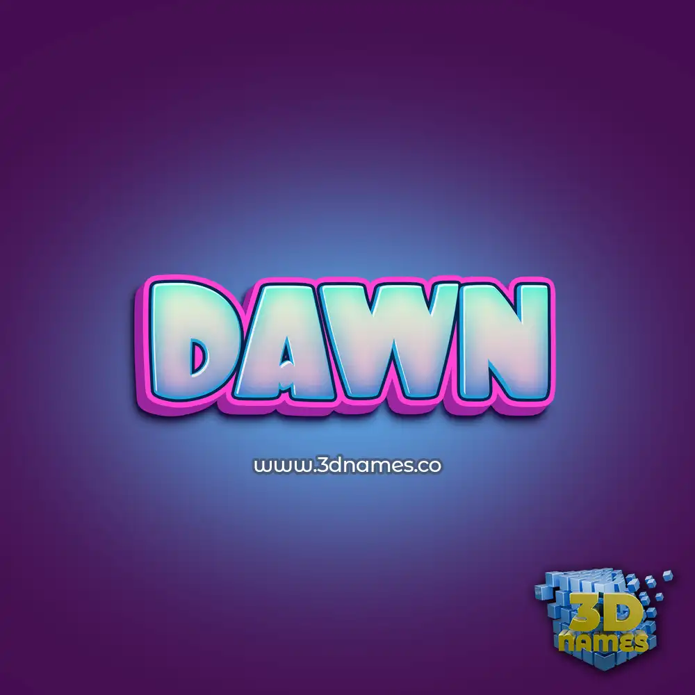 dawn in Phat Purple style - 3D name wallpaper