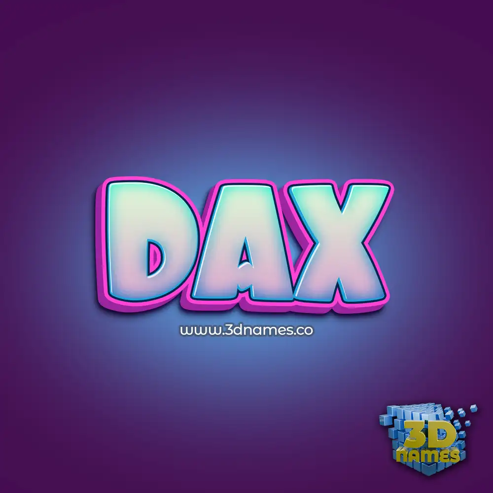 dax in Phat Purple style - 3D name wallpaper