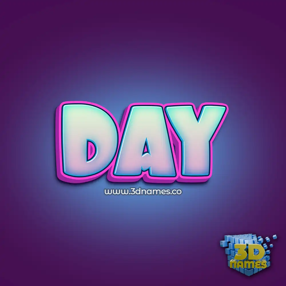 day in Phat Purple style - 3D name wallpaper