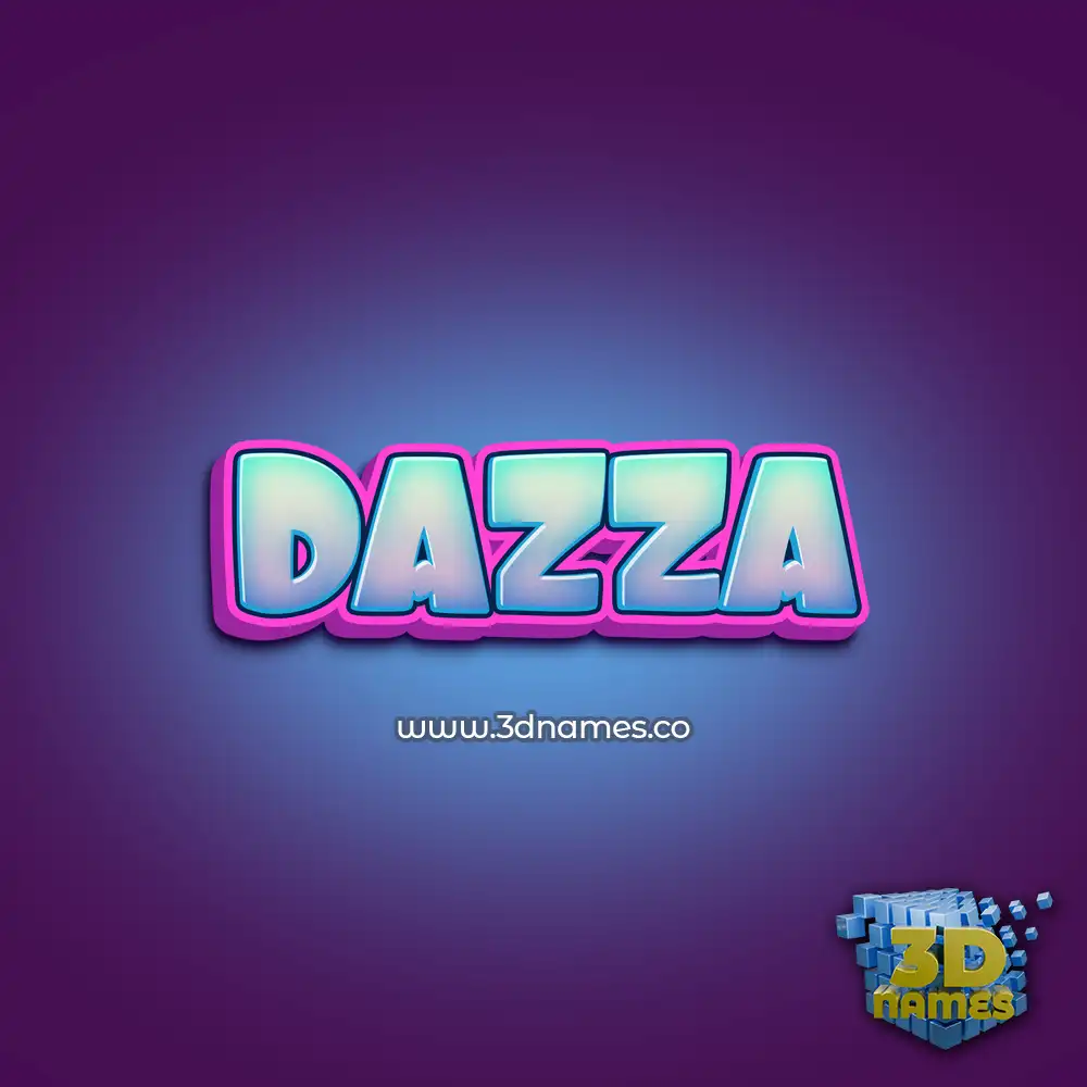 dazza in Phat Purple style - 3D name wallpaper
