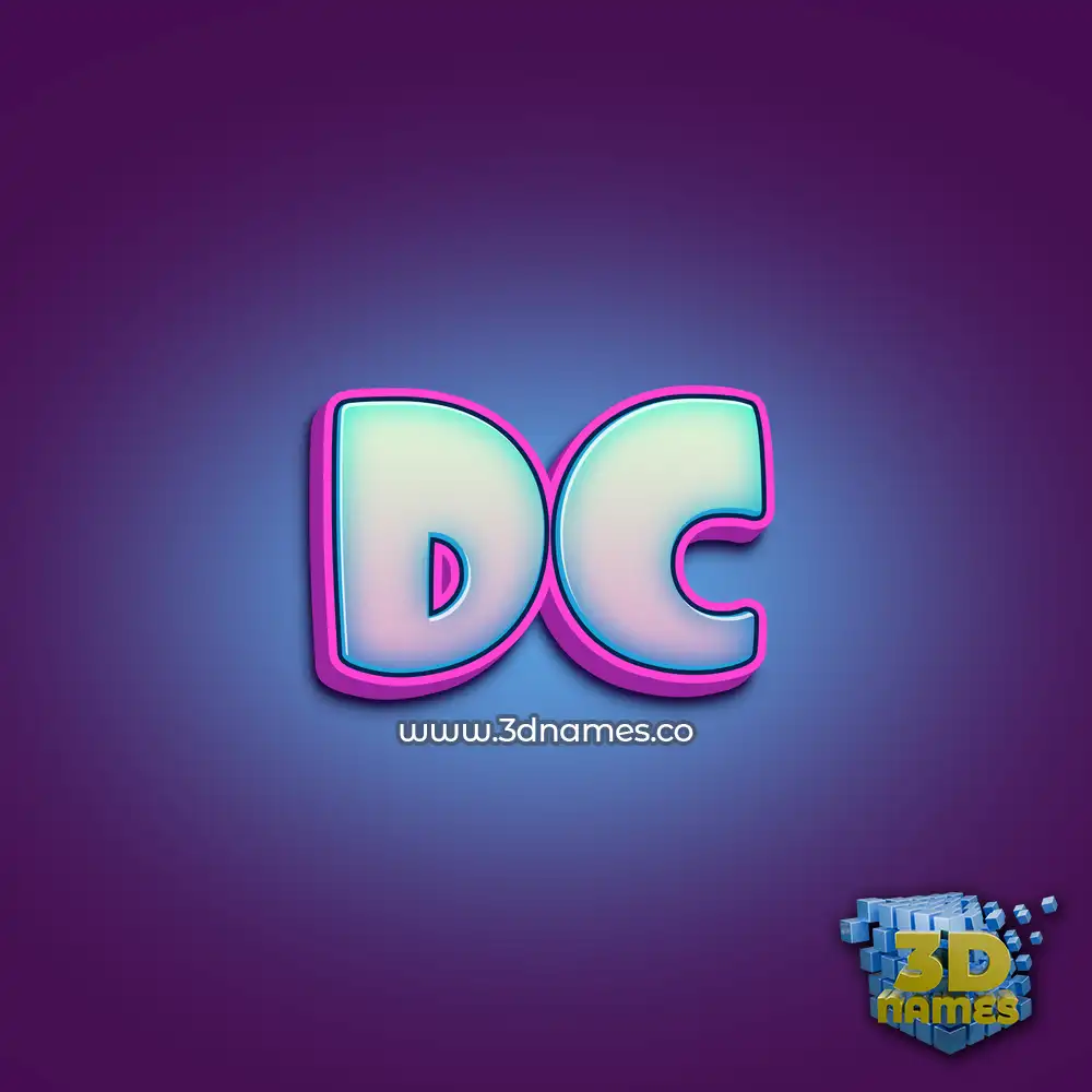 dc in Phat Purple style - 3D name wallpaper