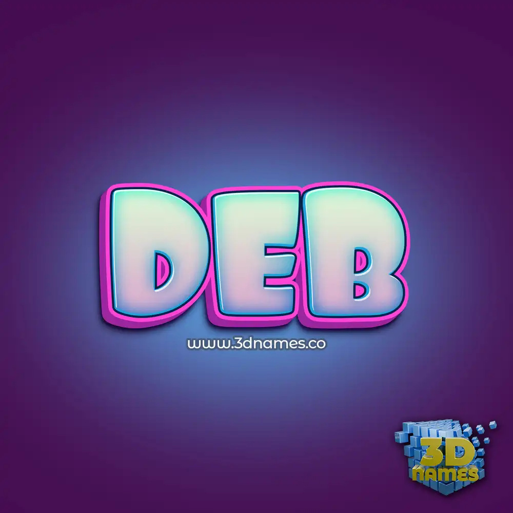 deb in Phat Purple style - 3D name wallpaper