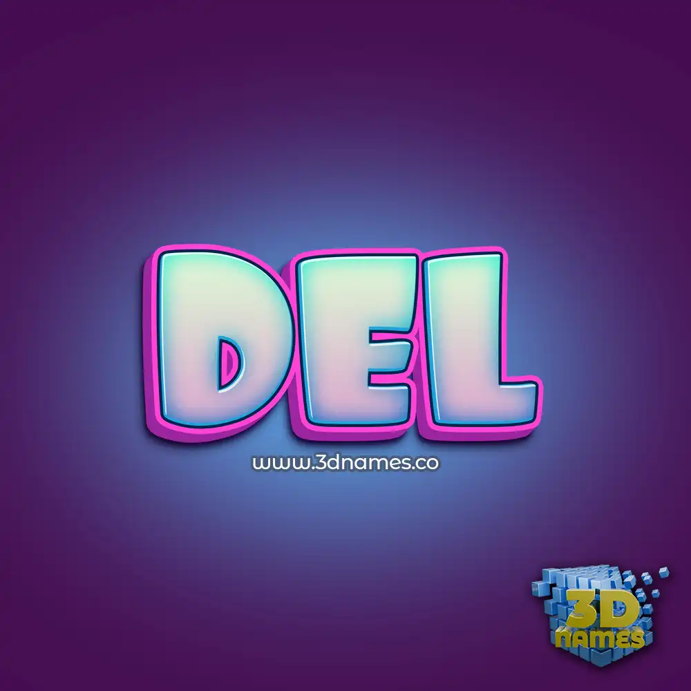del in Phat Purple style - 3D name wallpaper