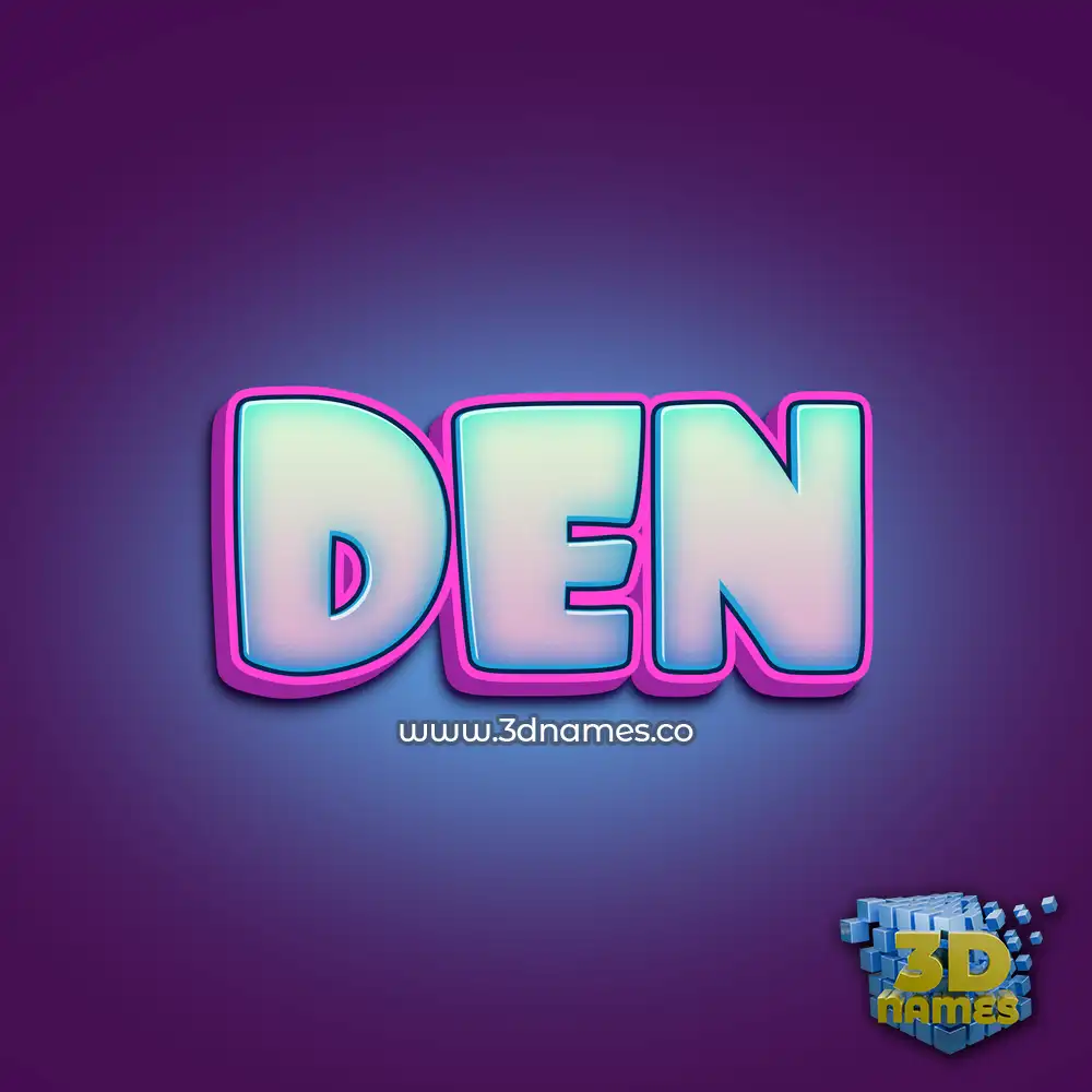 den in Phat Purple style - 3D name wallpaper