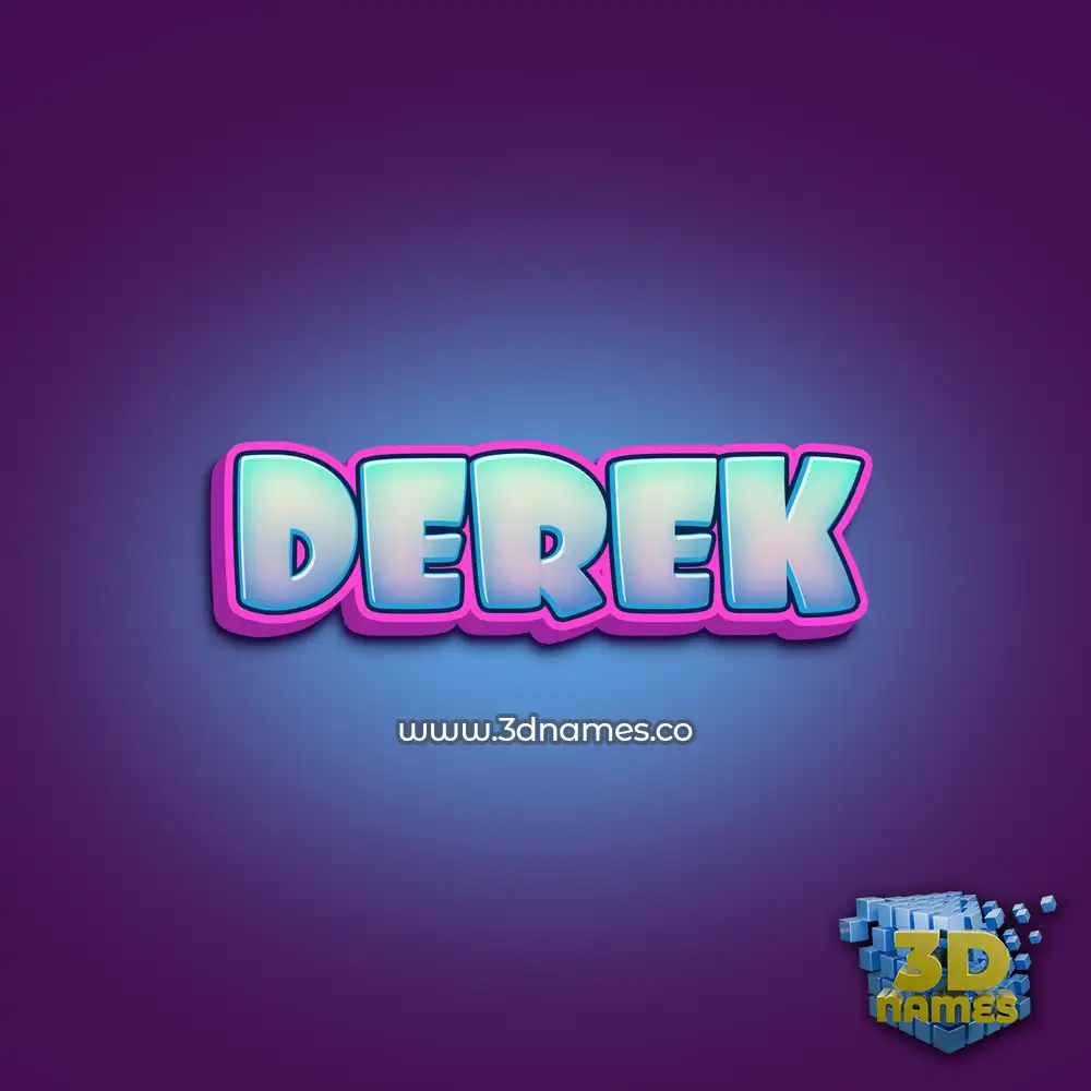 derek in Phat Purple style - 3D name wallpaper