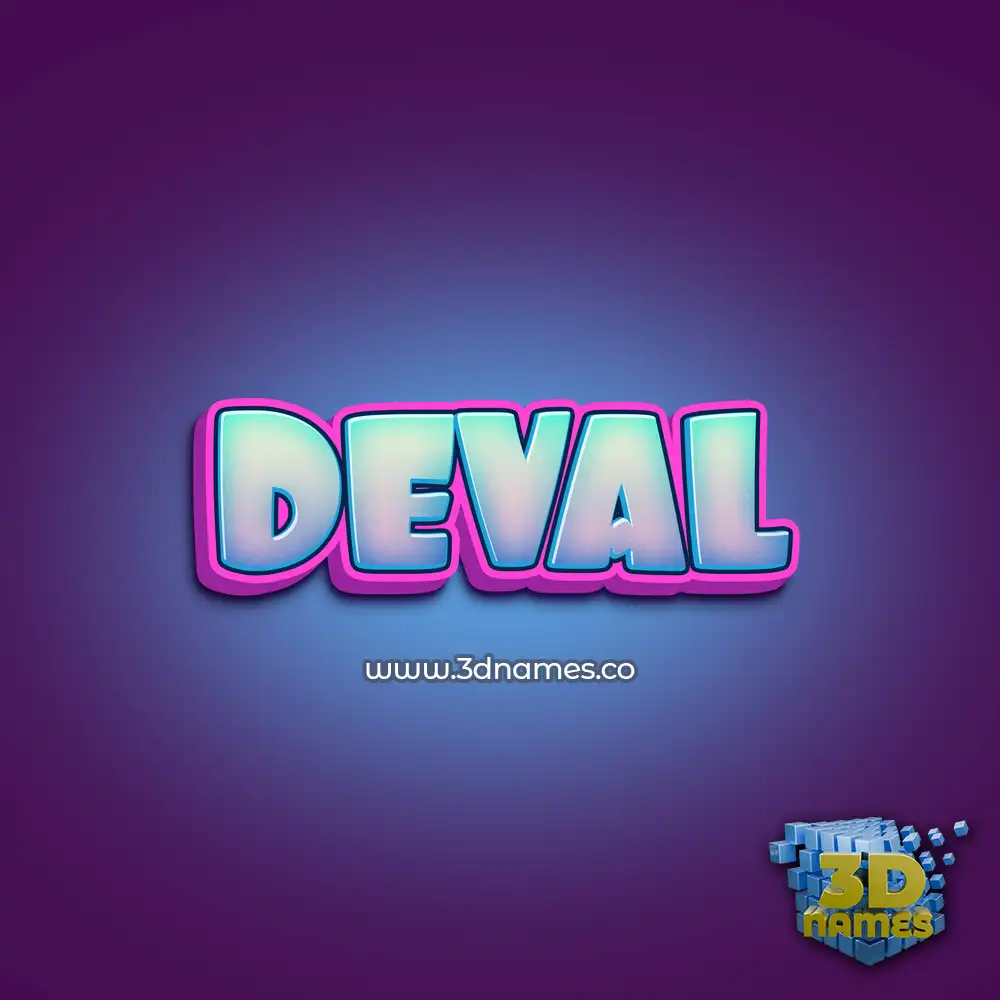 deval in Phat Purple style - 3D name wallpaper