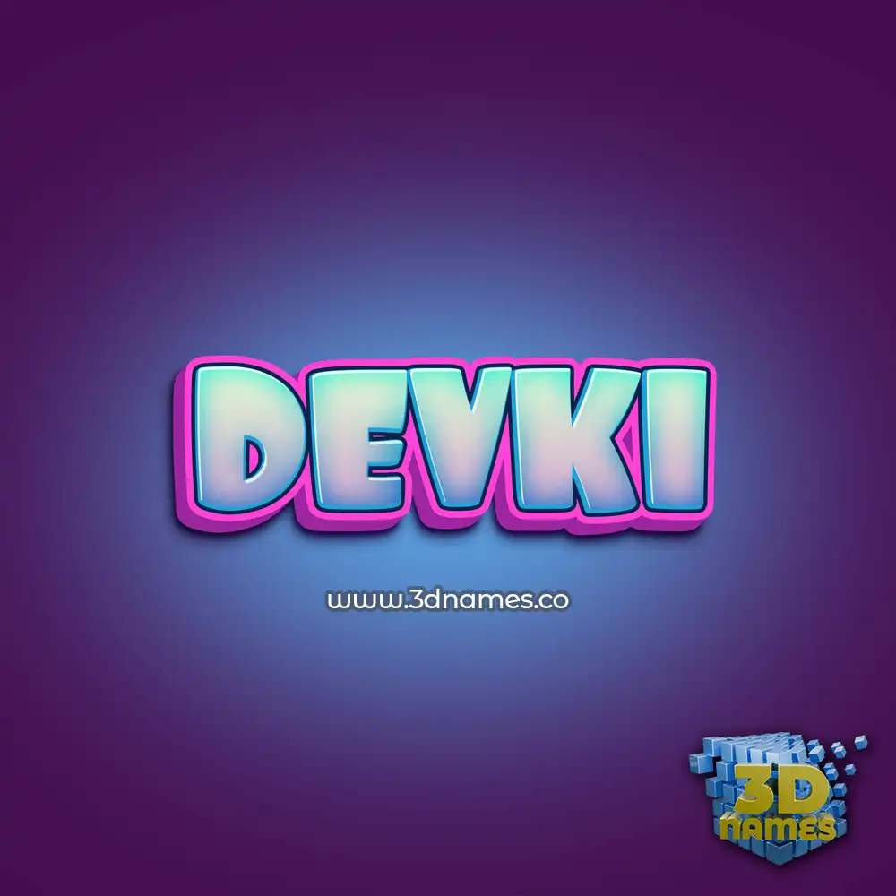 devki in Phat Purple style - 3D name wallpaper