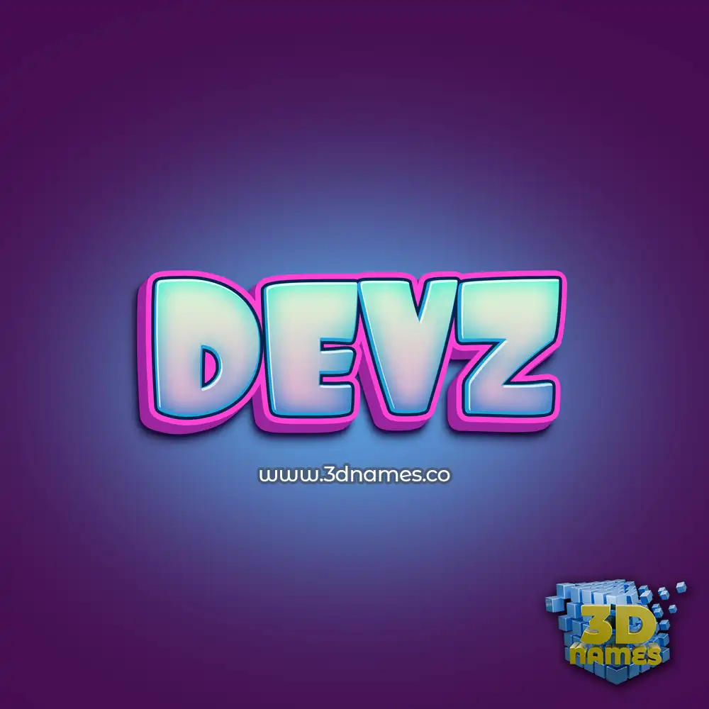 devz in Phat Purple style - 3D name wallpaper